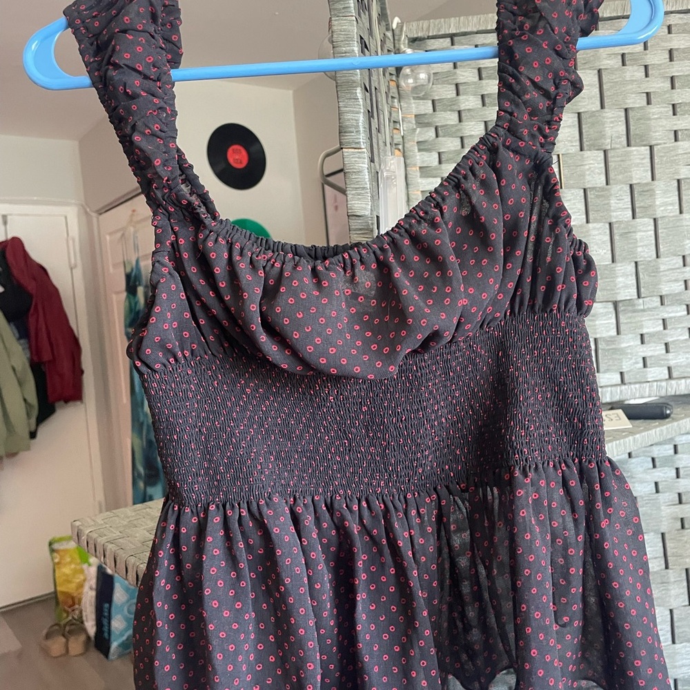 Urban Outfitters Black and Red Dotted Blouse